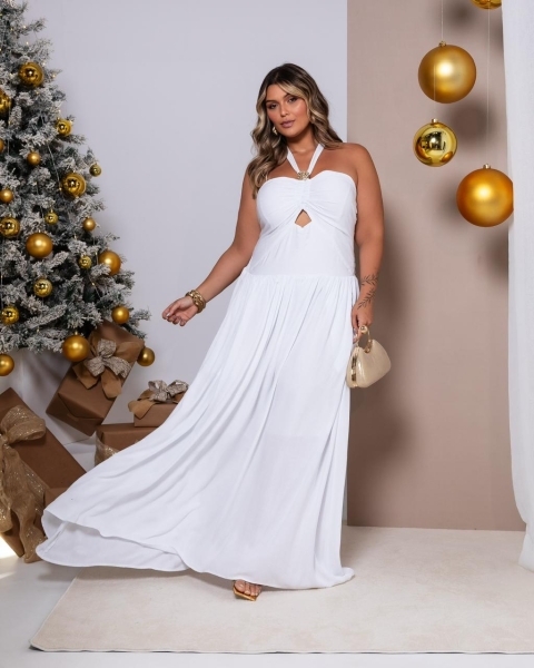 Vestido Gaby Branco liso image 1