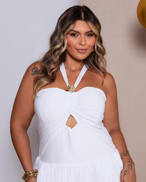 Vestido Gaby Branco liso